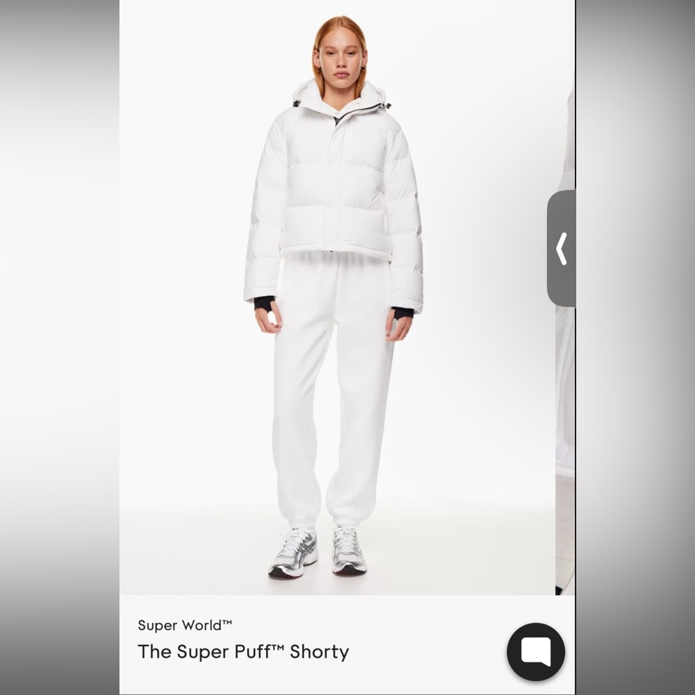 Like NEW Aritzia Super Puff Matte Pearl Shorty